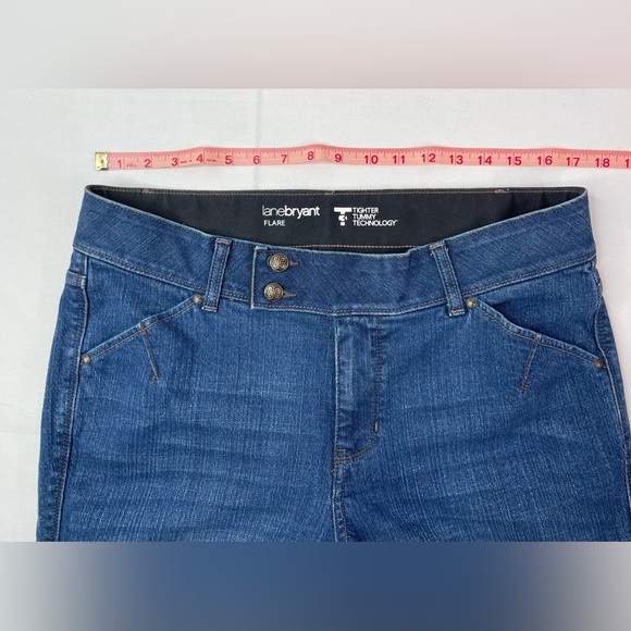 Lane Bryant Flare Medium Wash Tummy Control Denim Jeans Size 14 - Picture 5 of 7